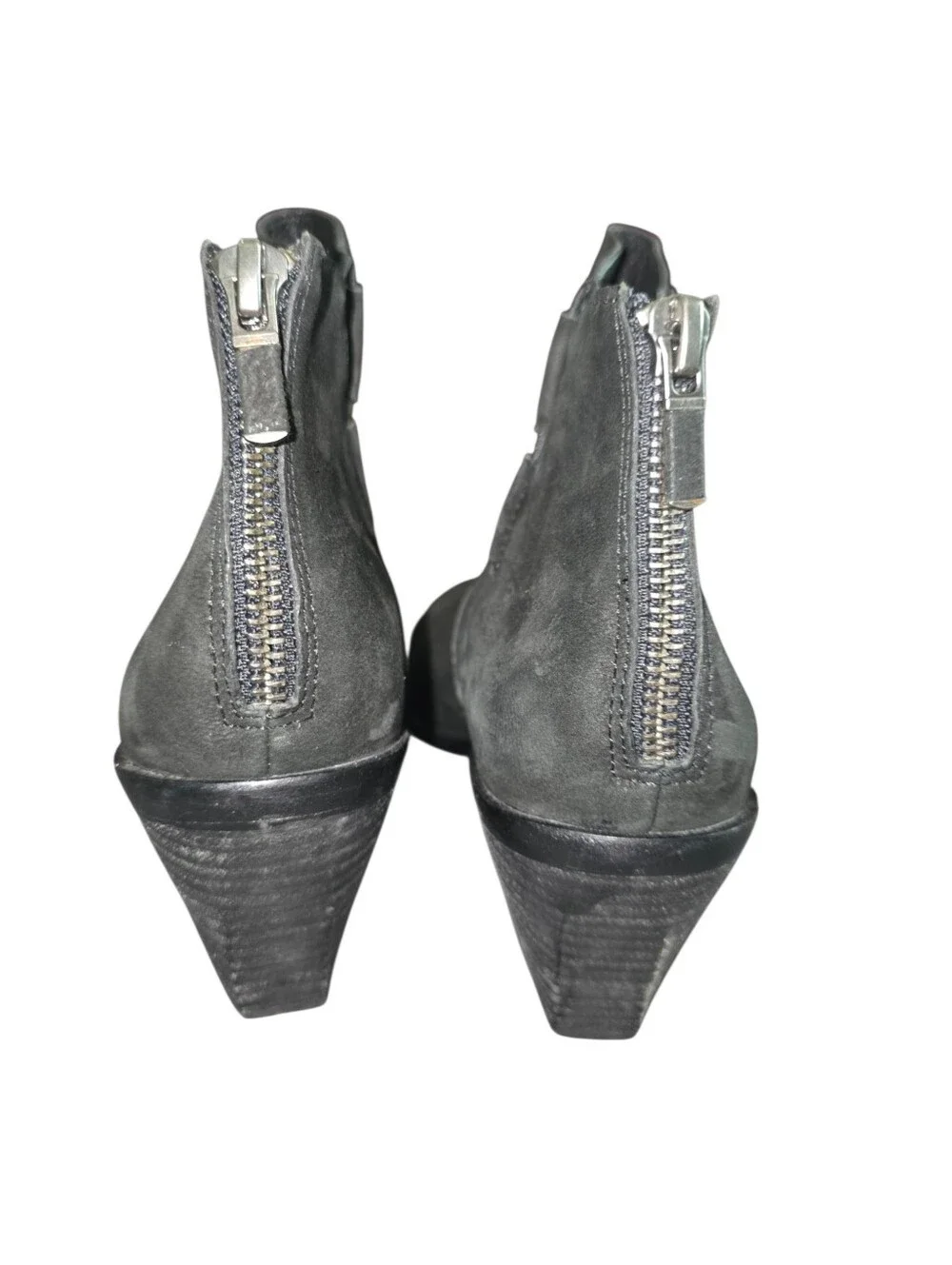 EILEEN FISHER Black Nubuck Leather Tote‎ Demi Wedge Bootie - Size 8 1/2